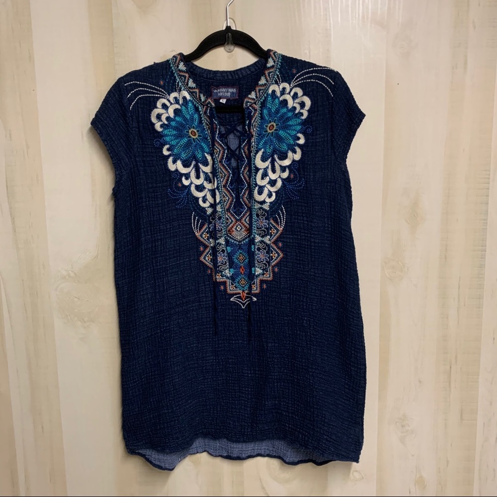 EUC Johnny Was Embroidered Tunic Size Large